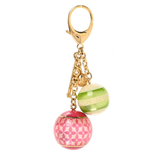 Mini Lin Croisette Bag Charm Pink Green