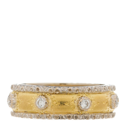 Buccellati 18K Yellow White Gold Diamond Macri Capri Eternelle Ring 49 5 3 of 6