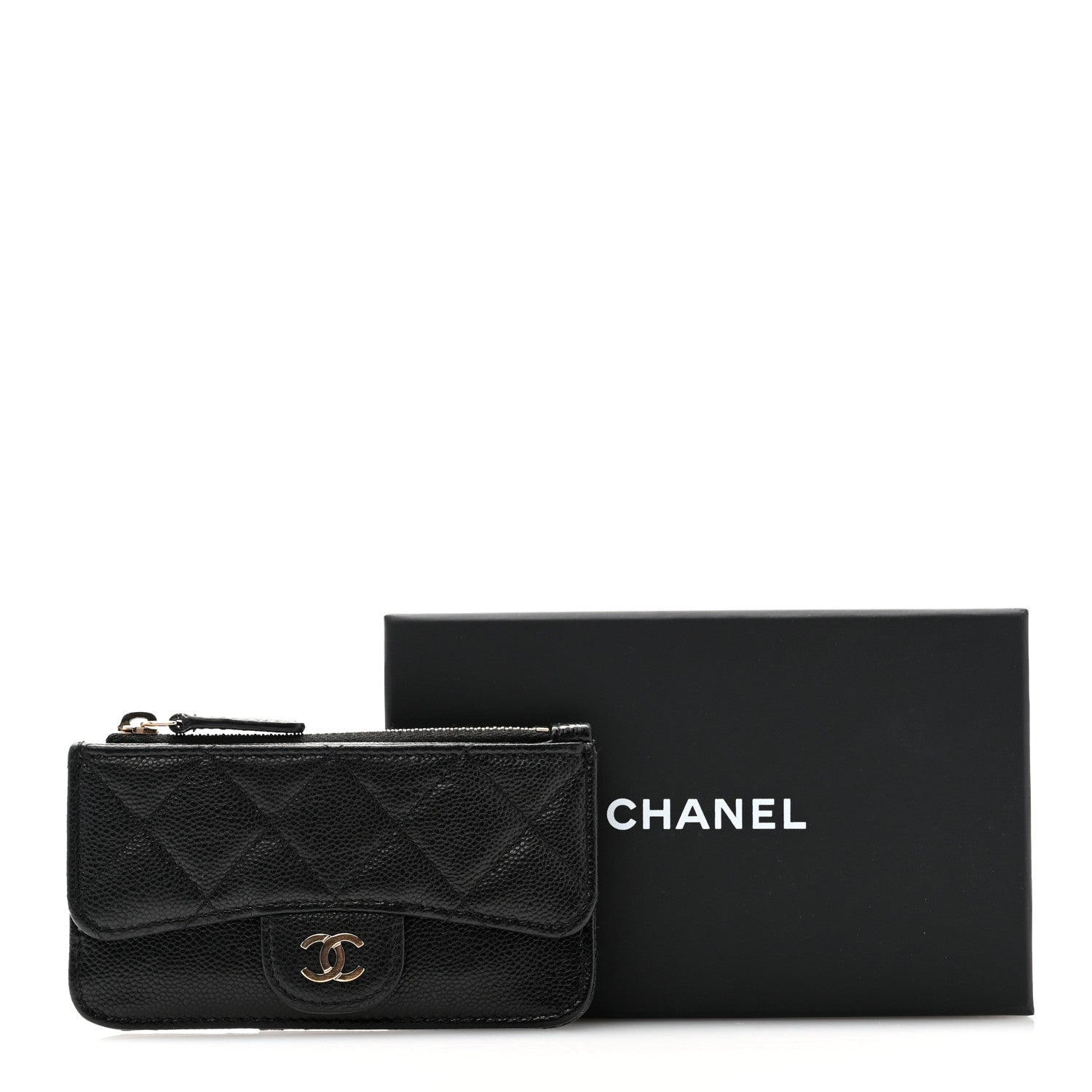 Chanel Caviar Quilted Flap Zip Card Holder Black 11 of 11