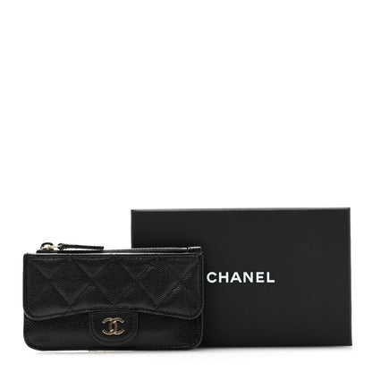 Chanel Caviar Quilted Flap Zip Card Holder Black 11 of 11