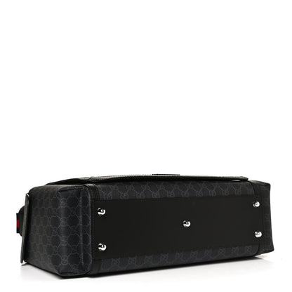 Gucci GG Supreme Monogram Web Messenger Diaper Bag Black Grey 3 of 13