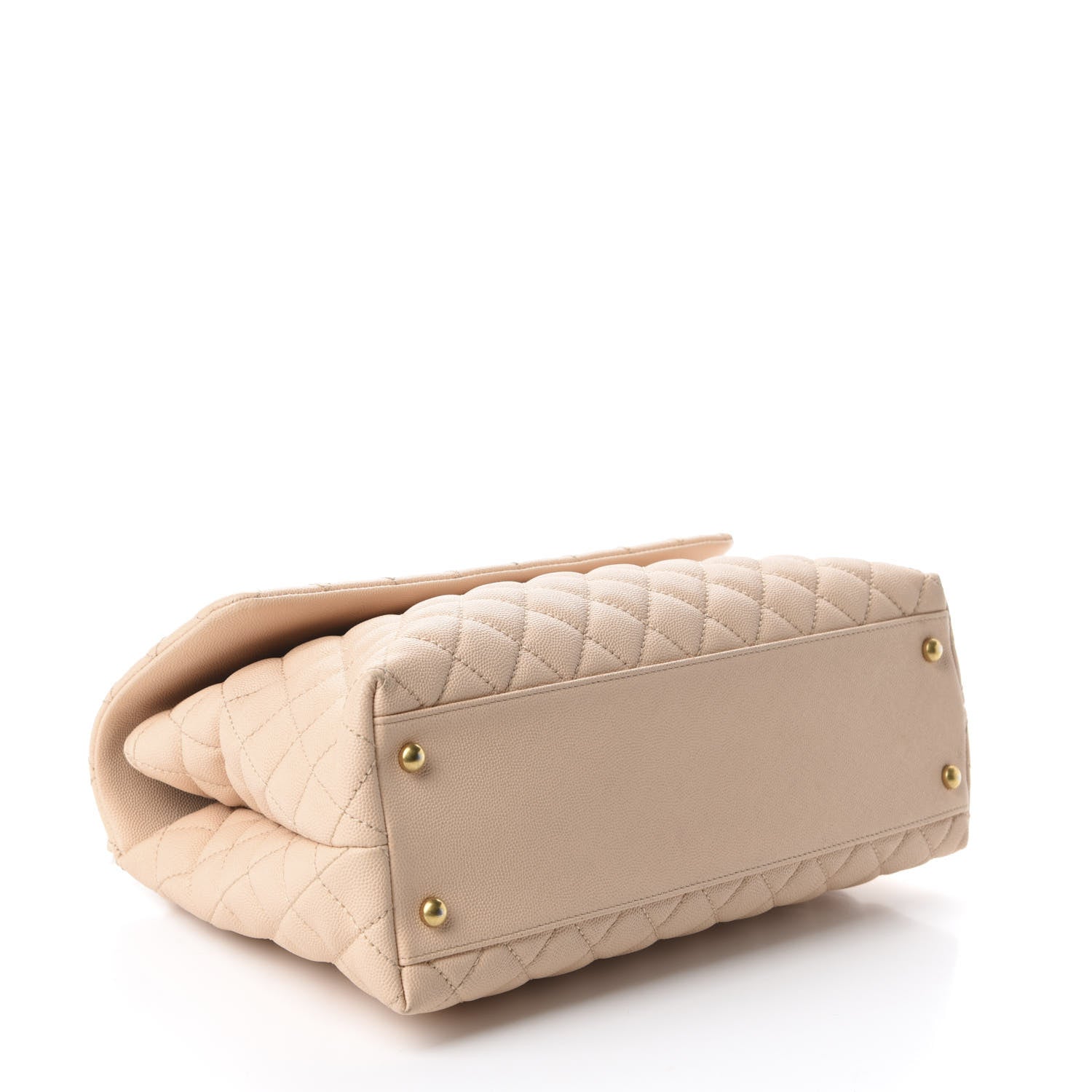 Chanel Caviar Quilted Medium Coco Handle Flap Beige 4 of 16