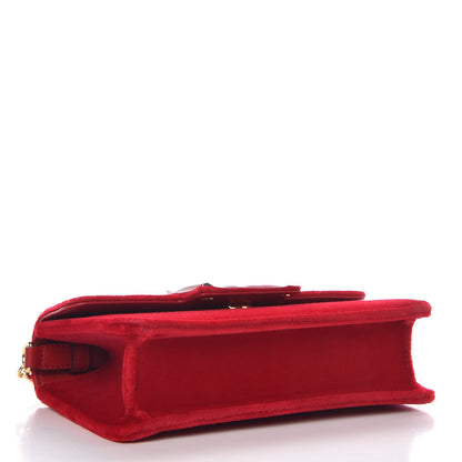 Gucci Velvet Crystal Square G Shoulder Bag Red 4 of 7