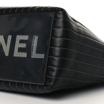 Chanel Lambskin Vertical Quilted Large Mademoiselle Tote Black 9 of 11