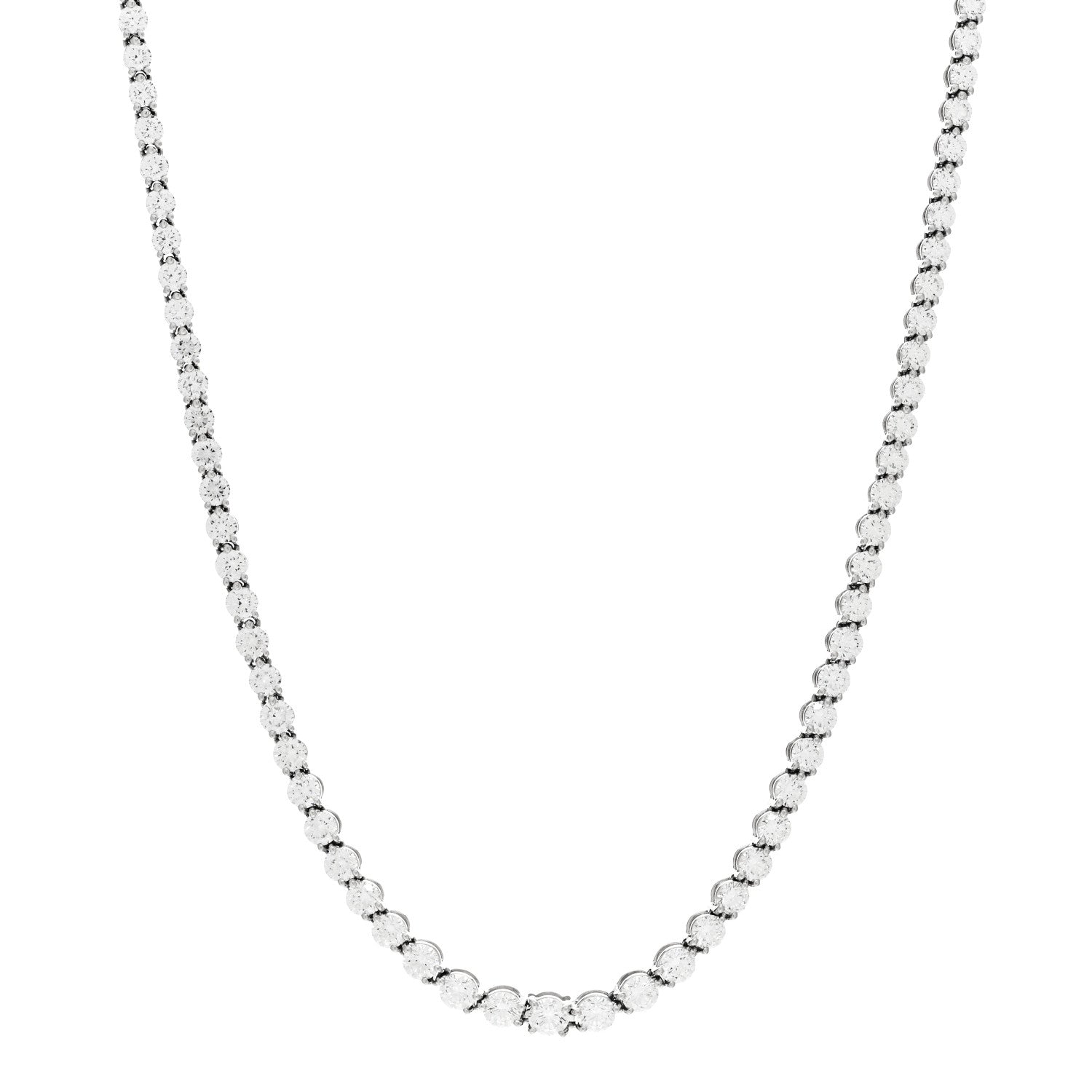 Tiffany Platinum Diamond Victoria Graduated Line Necklace 1 of 6