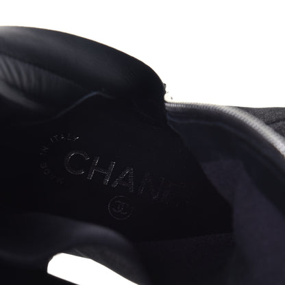 Chanel Patent Lambskin Short Boots 36.5 Silver Black 7 of 8