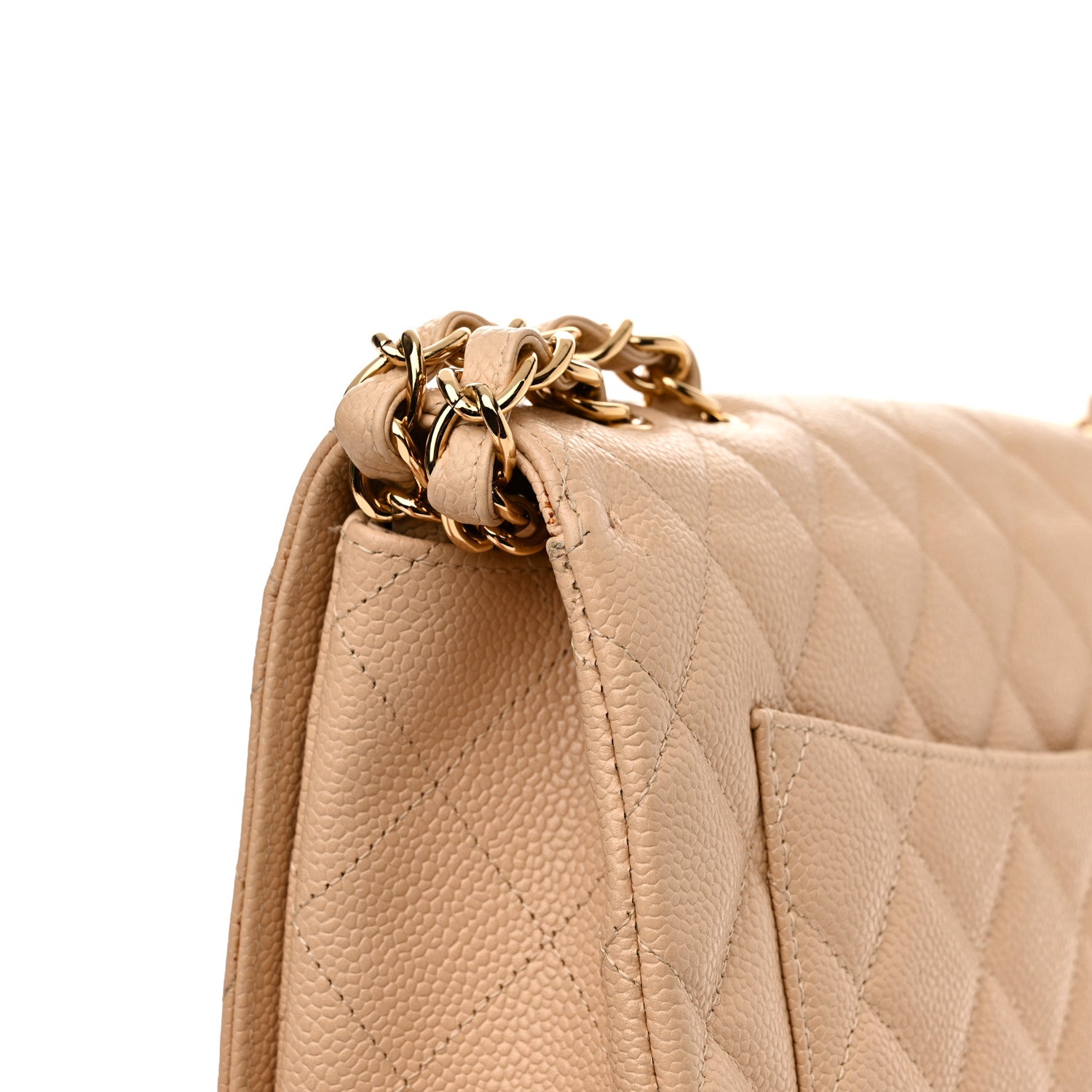Chanel Caviar Quilted Jumbo Single Flap Beige Clair 11 of 15