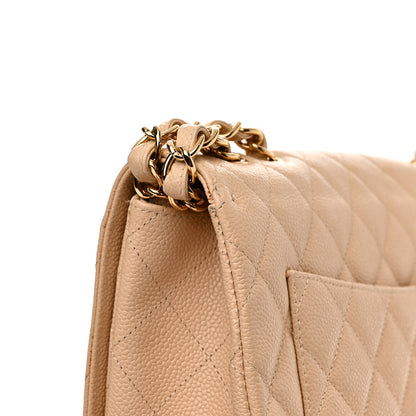Chanel Caviar Quilted Jumbo Single Flap Beige Clair 11 of 15