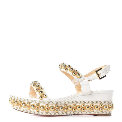 Christian Louboutin Shiny Nappa Rondaclou 60 Platform Sandals 39 Latte 1 of 9