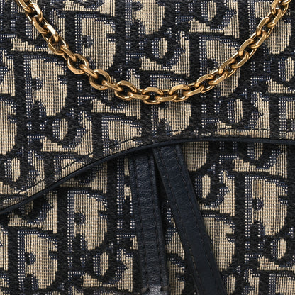 Christian Dior Oblique Saddle Chain Long Wallet Blue 9 of 15