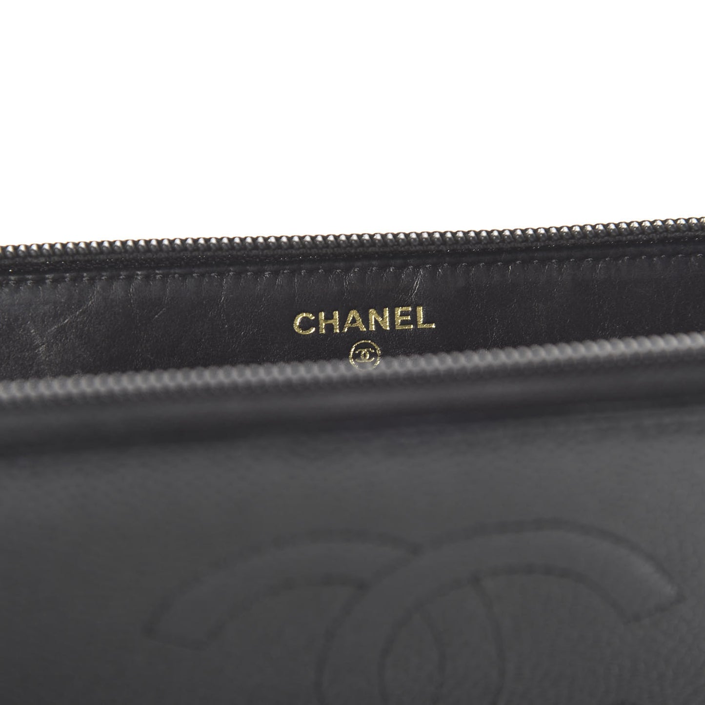 Caviar Large Timeless CC Zip Around Wallet Black