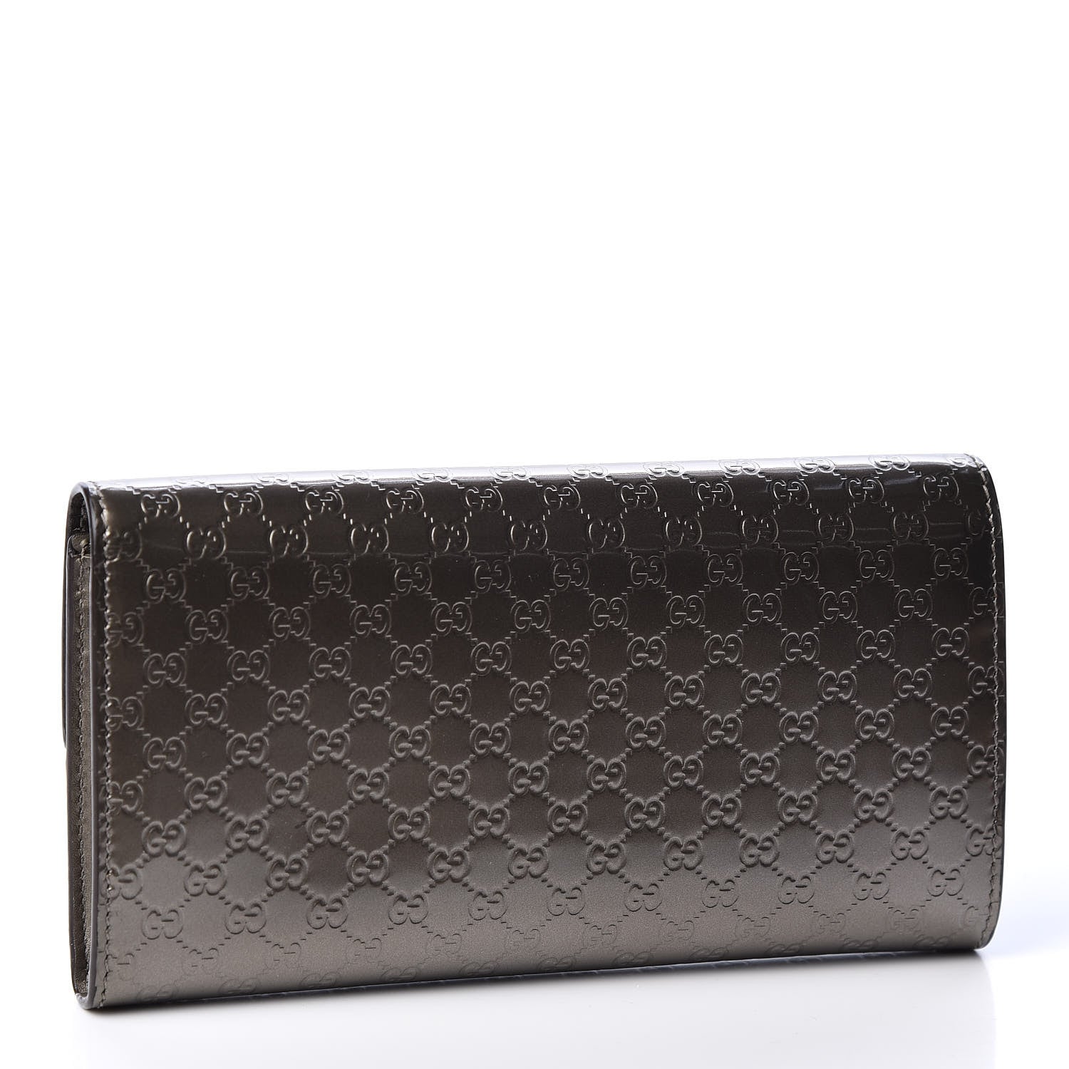 Gucci Metallic Microguccissima Dice Continental Flap Wallet Gray 2 of 8