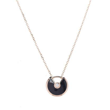 Cartier 18K Pink Gold Diamond Black Onyx XS Amulette de Cartier Pendant Necklace 4 of 7