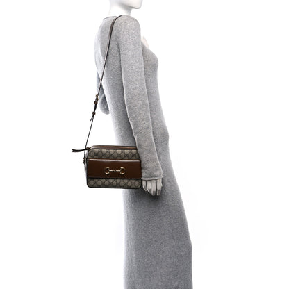 Gucci GG Supreme Monogram Small Horsebit 1955 Shoulder Bag Beige Brown Sugar 2 of 10