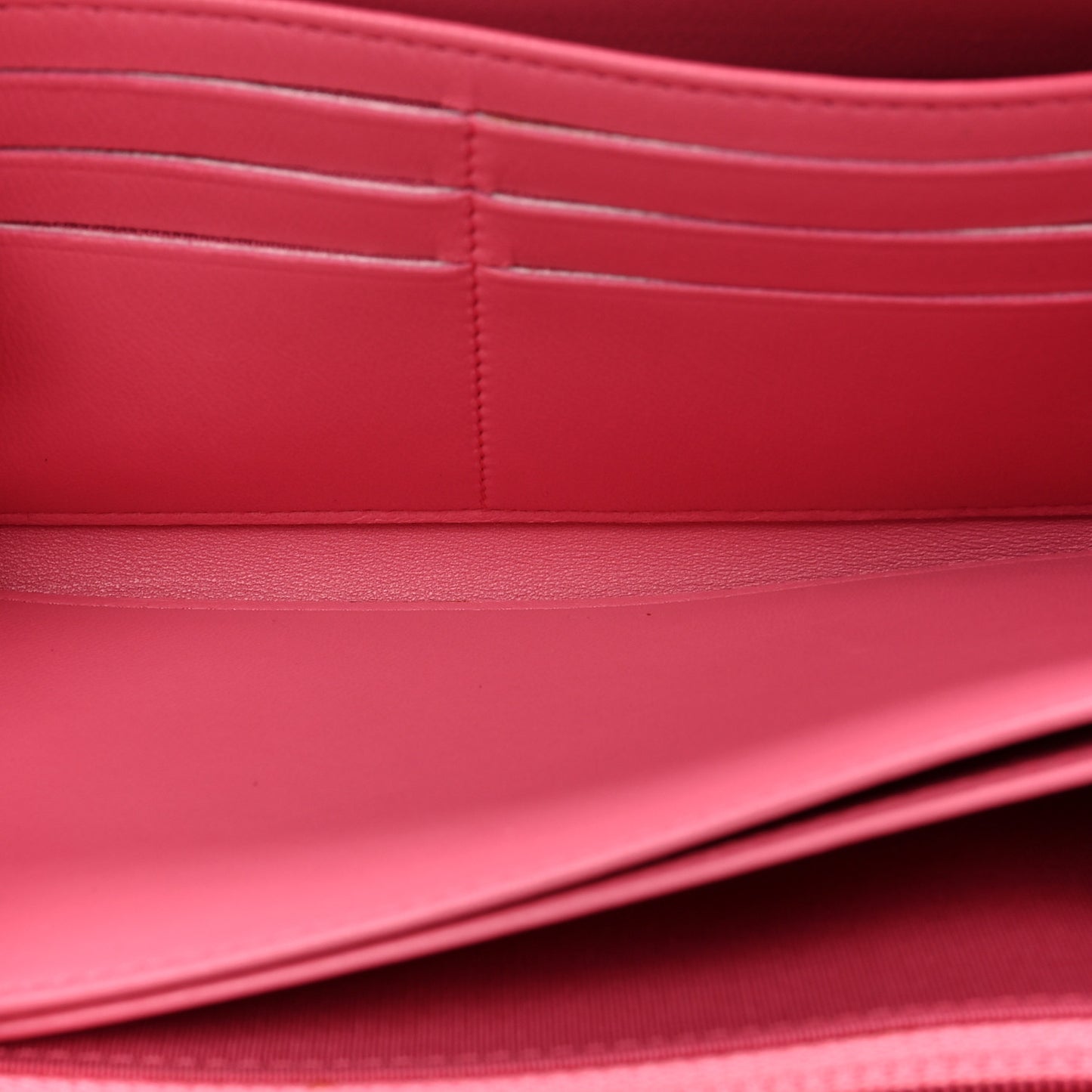 Lambskin Quilted Boy Zip Around Wallet Pink