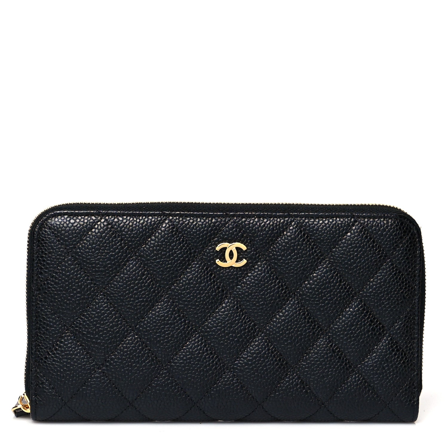 Chanel Caviar Quilted Large Gusset Zip Around Wallet Black 1 of 12