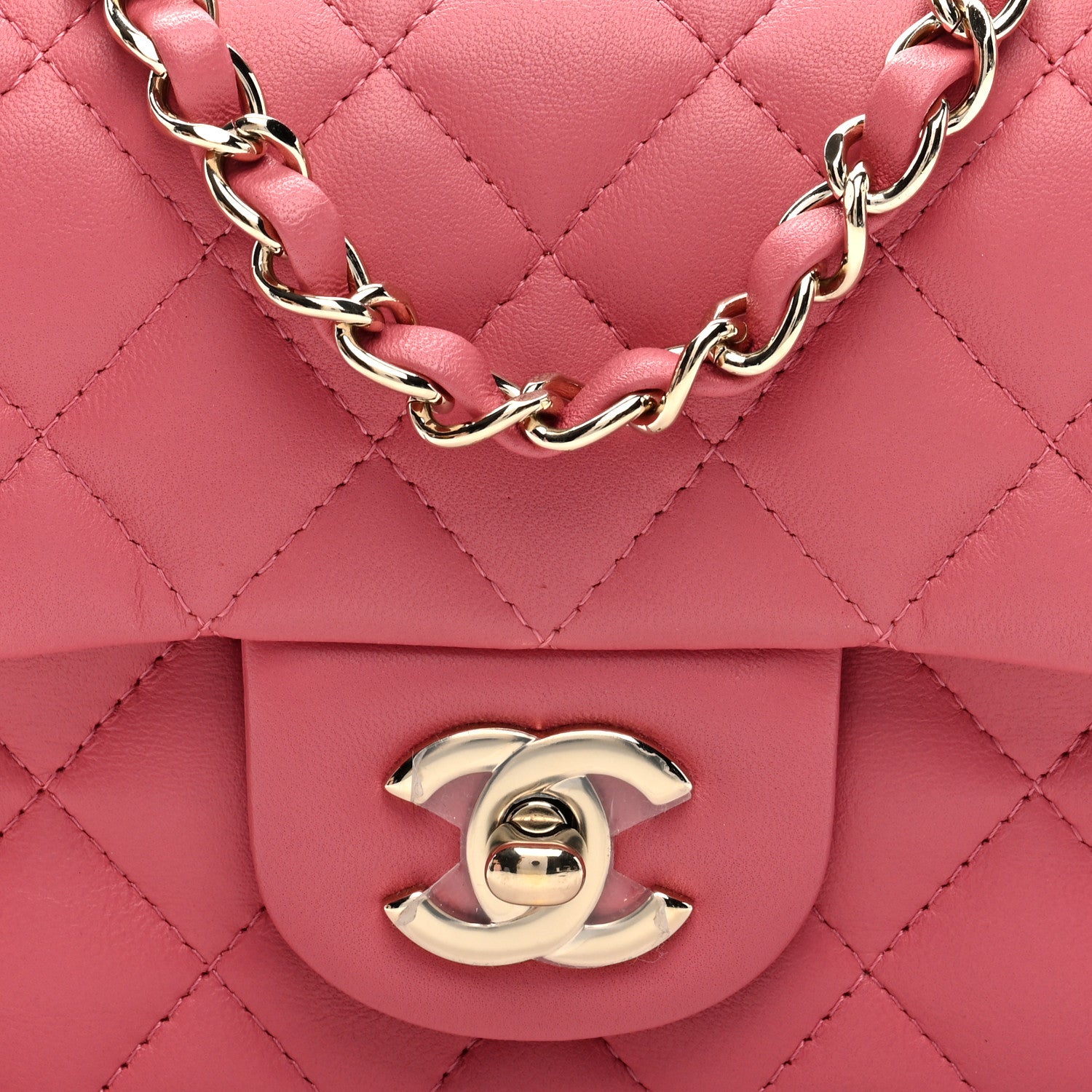 Chanel Lambskin Quilted Valentine Charms Mini Rectangular Flap Pink 8 of 10