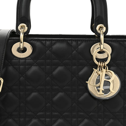 Christian Dior Lambskin Cannage Medium Lady Dior Black 8 of 11
