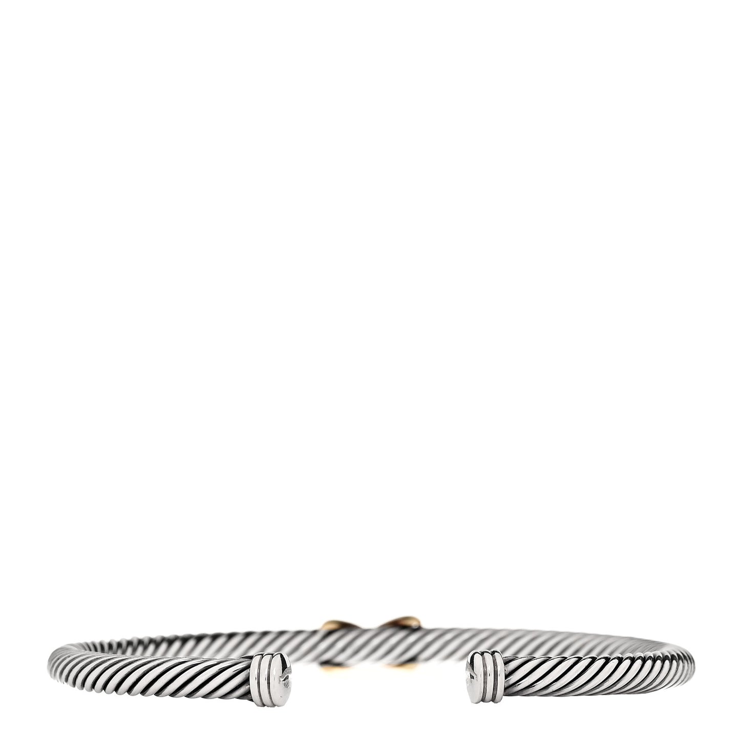 Sterling Silver 18K Yellow Gold 4mm X Station Cable Bracelet