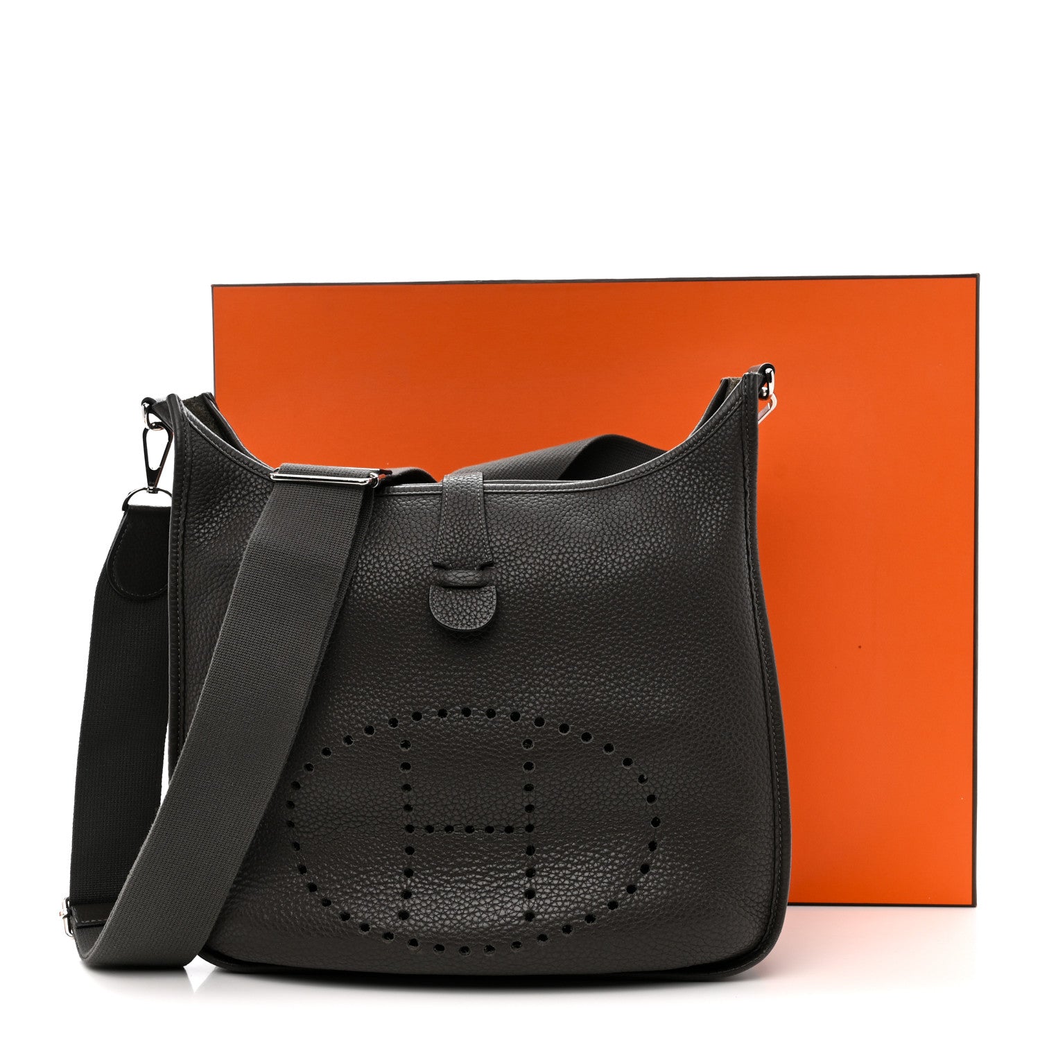 Hermes Taurillon Clemence EVELYNE III GM Graphite 10 of 10