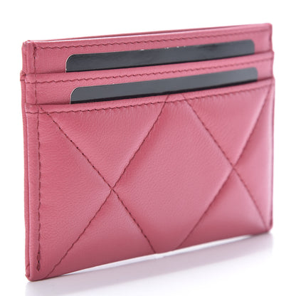 Chanel Shiny Goatskin Quilted 19 Card Holder Dark Pink 3 of 9