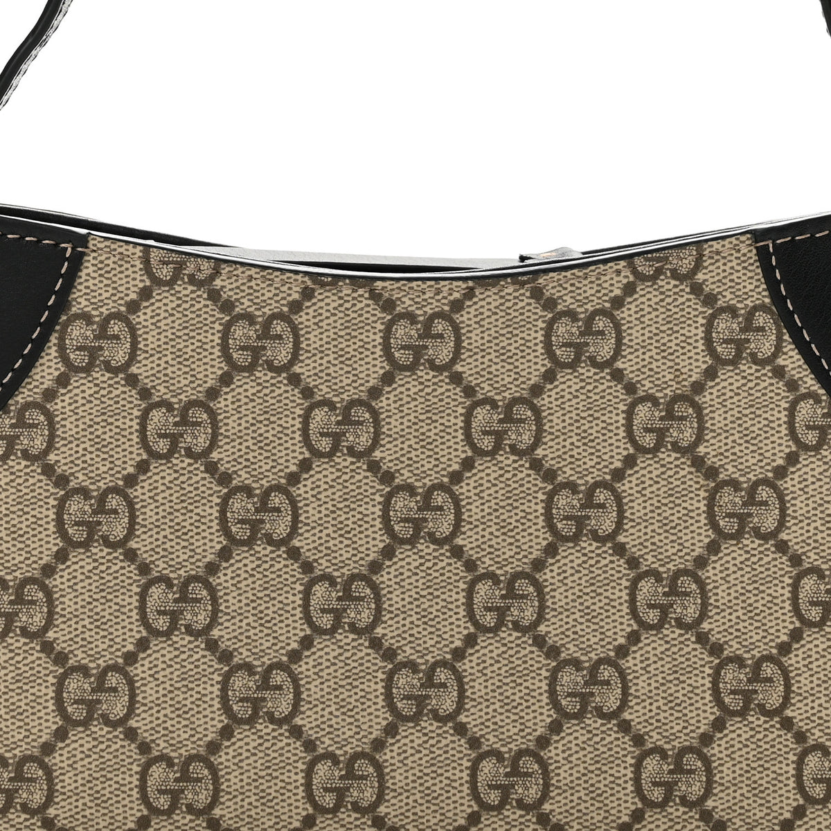 GG Monogram Calfskin Small Emblem Shoulder Bag Beige Black