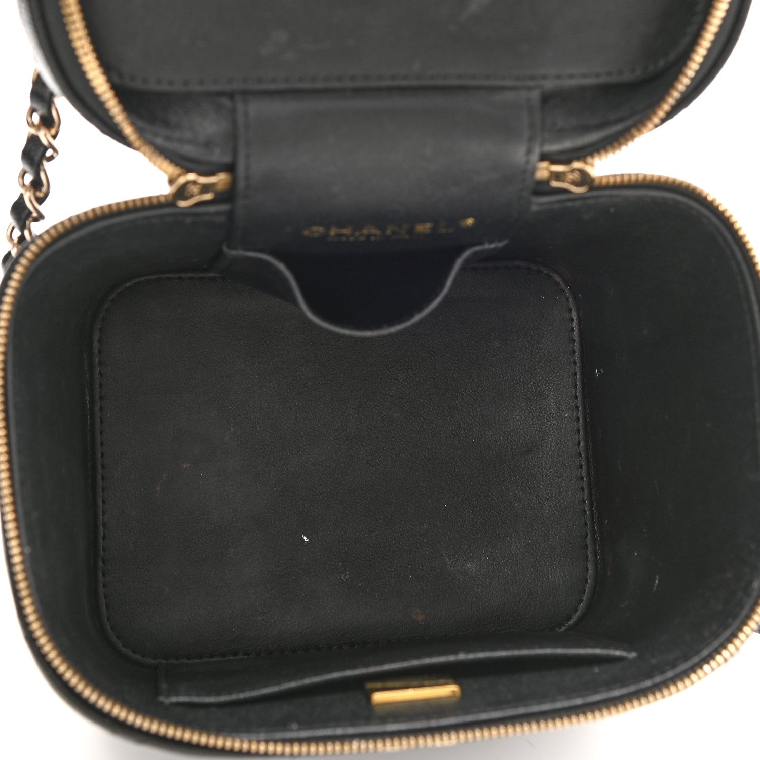 Chanel Caviar Quilted Small Top Handle Vanity Case With Chain Black 5 of 12