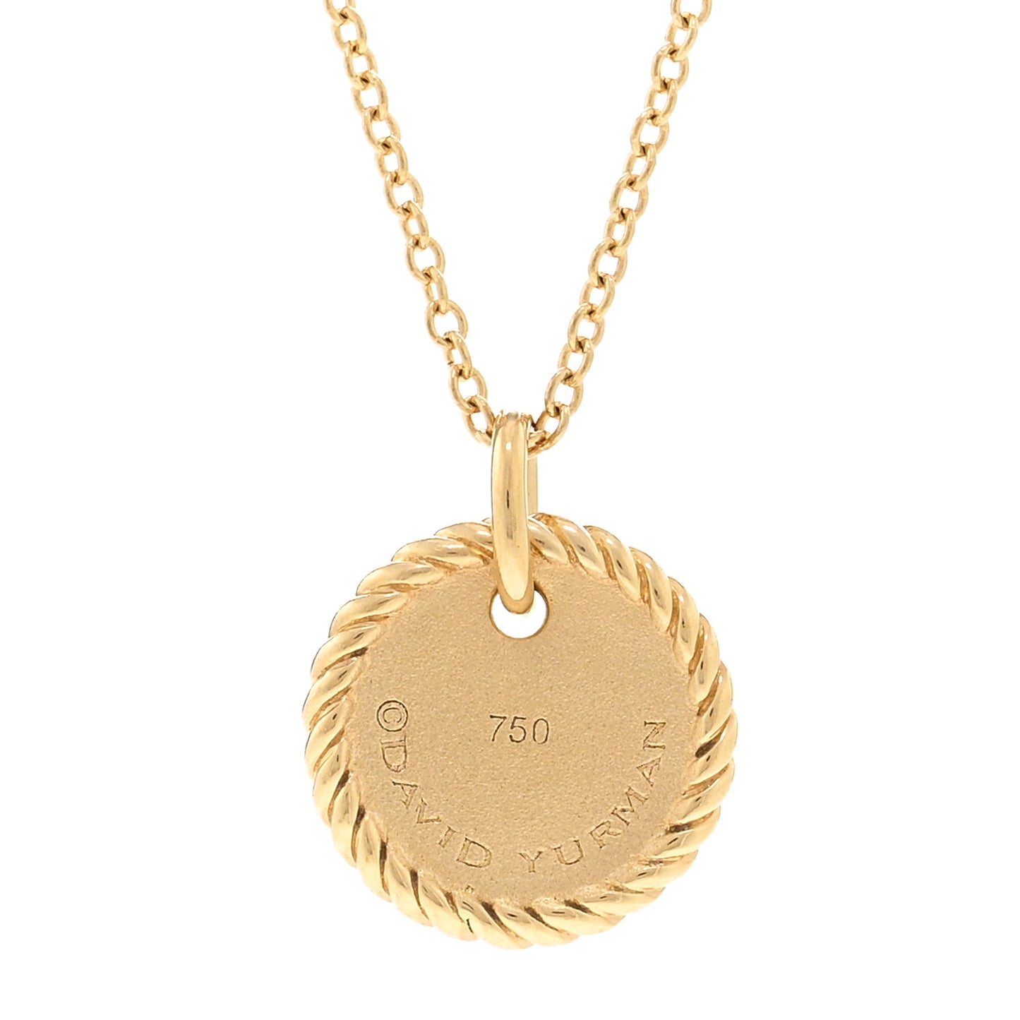 18K Yellow Gold Diamond Initial W Charm Pendant Necklace
