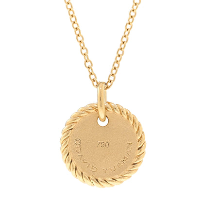 David Yurman 18K Yellow Gold Diamond Initial W Charm Pendant Necklace 4 of 5
