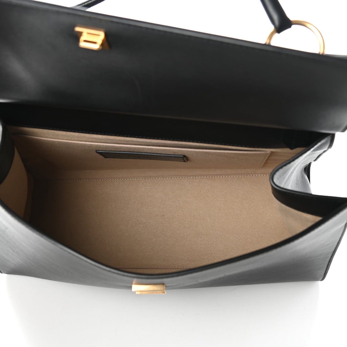 Calfskin Large Whip Top Handle Shoulder Bag Black