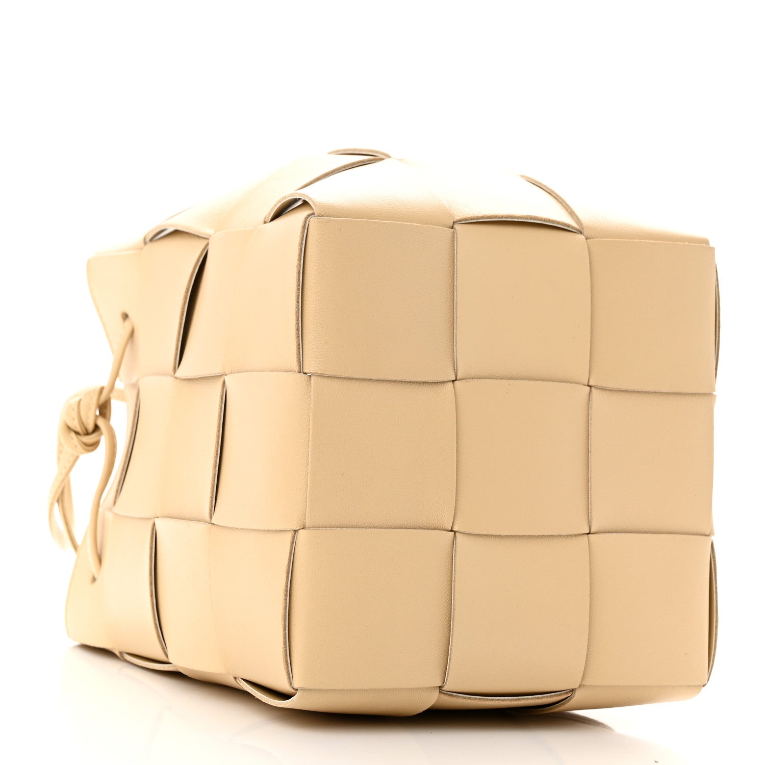 Bottega Veneta Lambskin Maxi Intrecciato Small Cassette Crossbody Bucket Bag Porridge 4 of 9