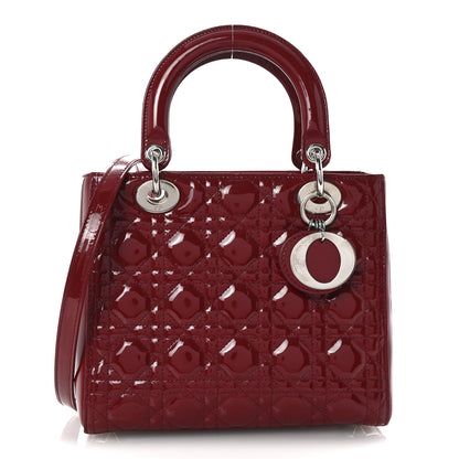 Christian Dior Patent Cannage Medium Lady Dior Burgundy Red 1 of 9