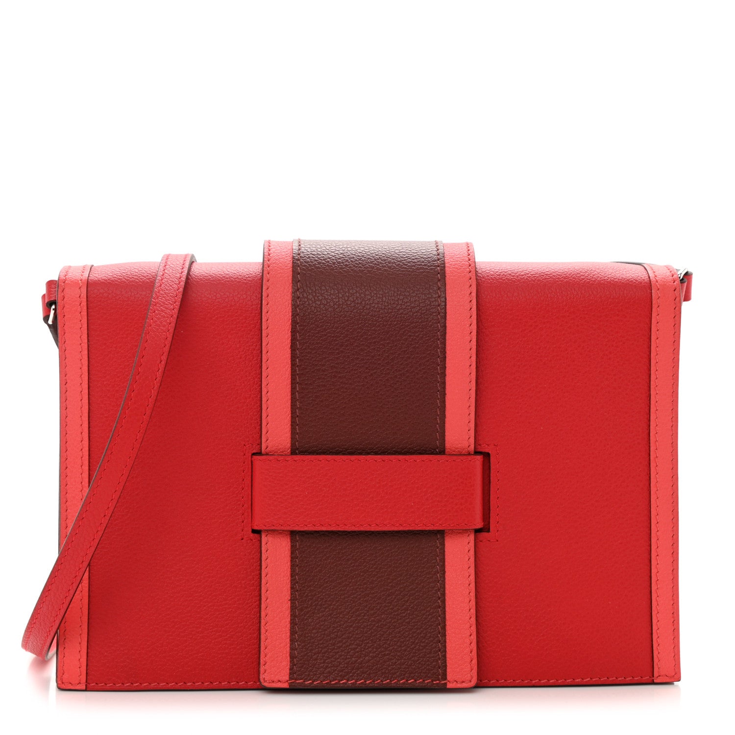 Hermes Evercolor H Passant Clutch Rouge De Coeur Rouge H Rose Texas 1 of 8