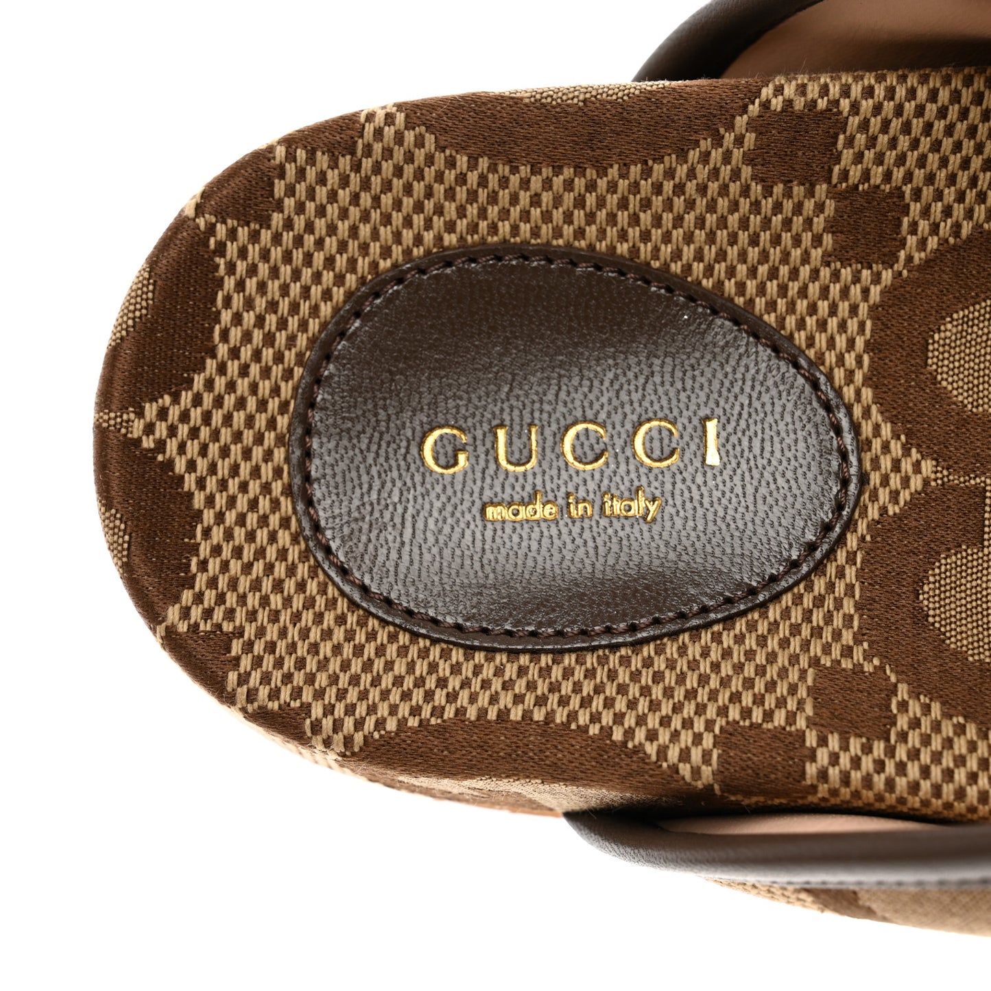 Monogram Jumbo GG Nappa Samoa Platform 40mm Slide Sandals 37 Camel Ebony New Acero