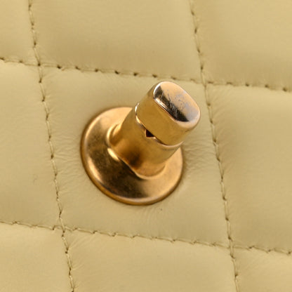 Chanel Lambskin Quilted Sweet Camellia Wallet on Chain WOC Yellow 13 of 14