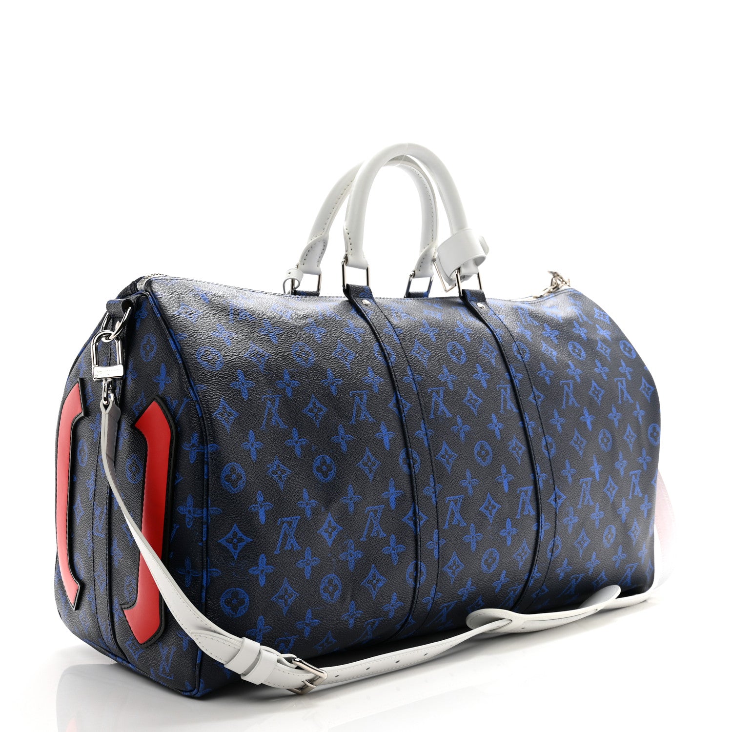 Louis Vuitton Vintage Monogram Somewhere Somehow Everyday LV Keepall Bandouliere 50 Blue 2 of 10