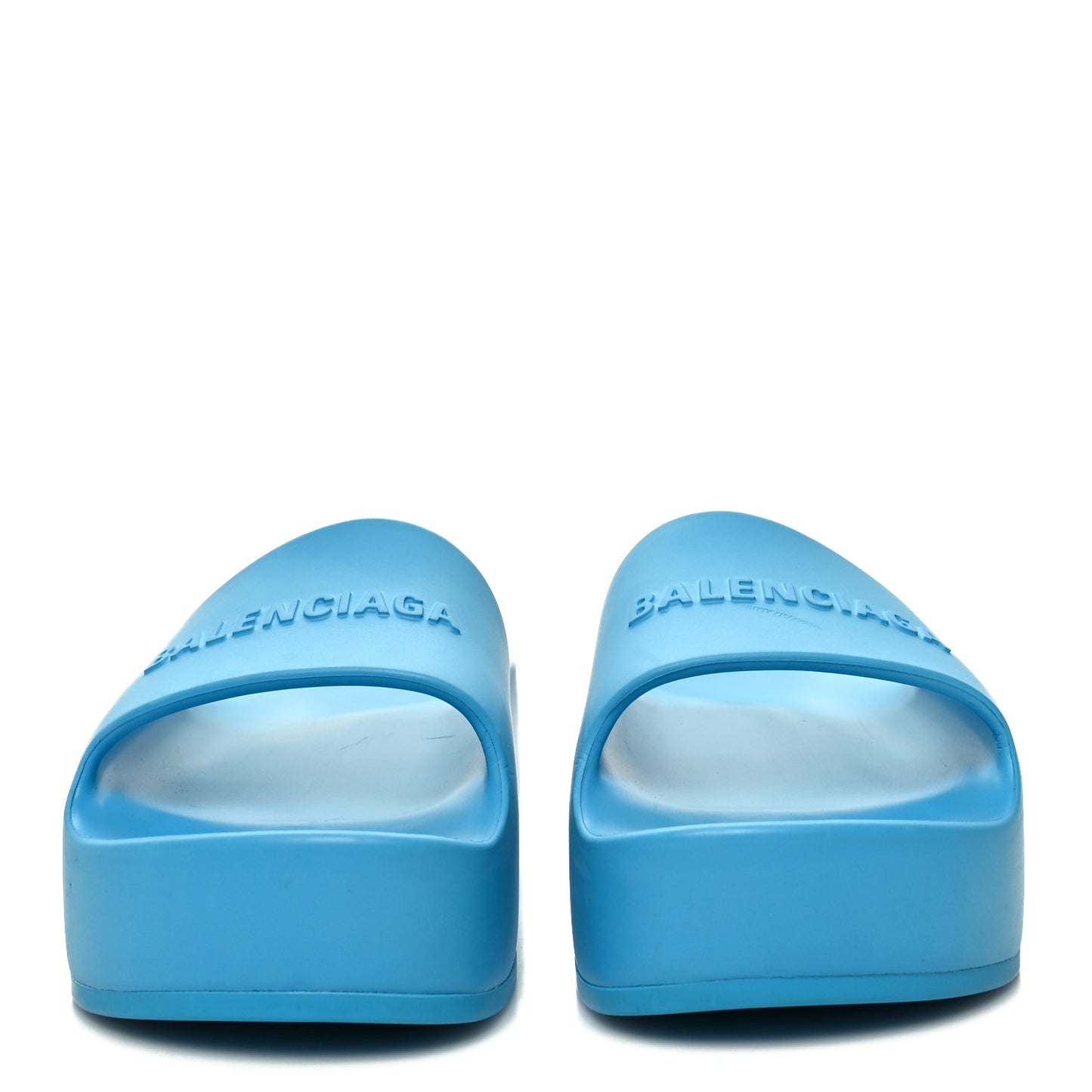 Rubber Womens Chunky Slide Sandals 36 Blue