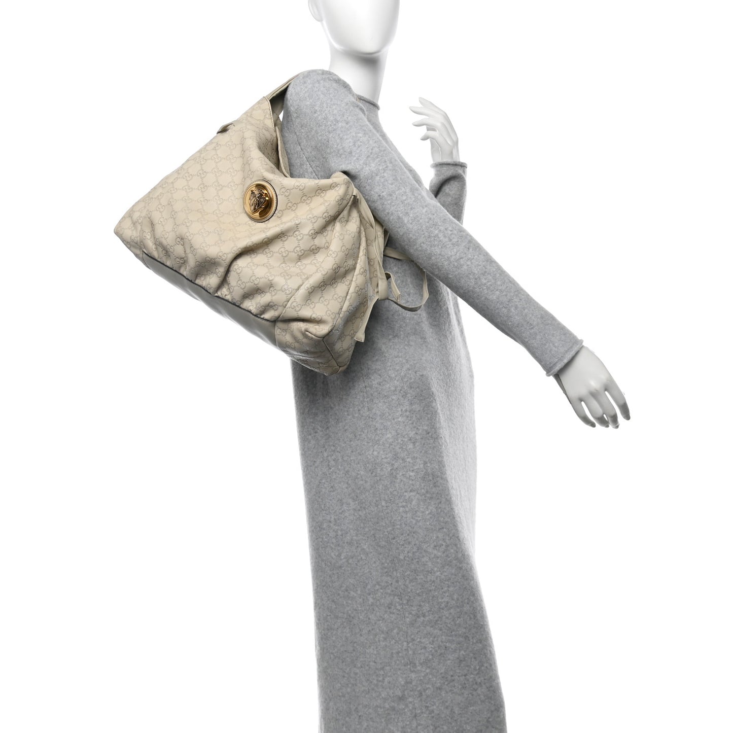 Guccissima Medium Hysteria Tote Ivory