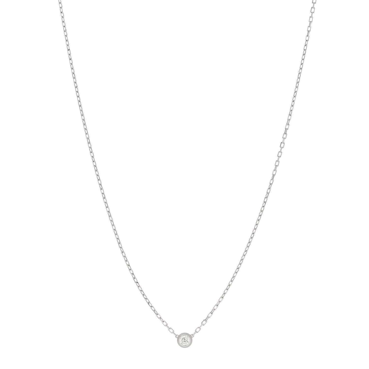 Cartier 18K White Gold Diamond SM D'Amour Pendant Necklace 1 of 5