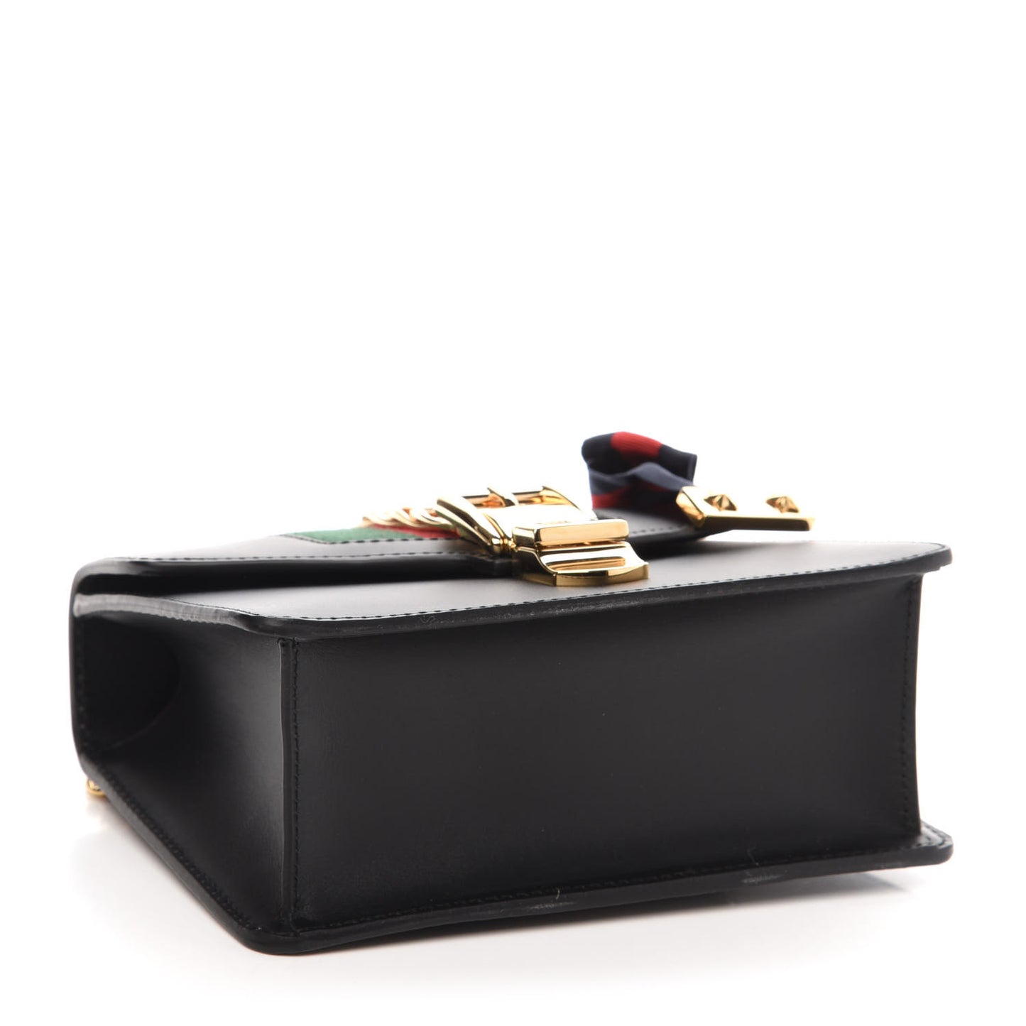 Calfskin Mini Sylvie Chain Shoulder Bag Black