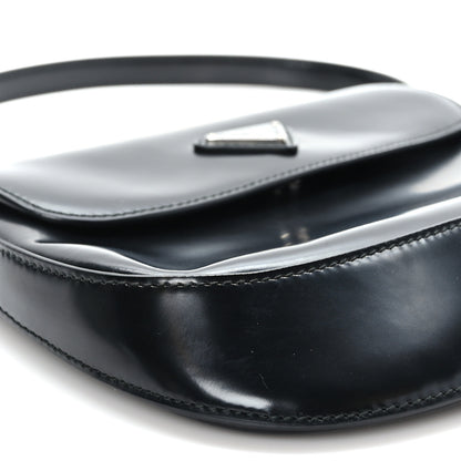 Prada Spazzolato Cleo Flap Shoulder Bag Black 8 of 8