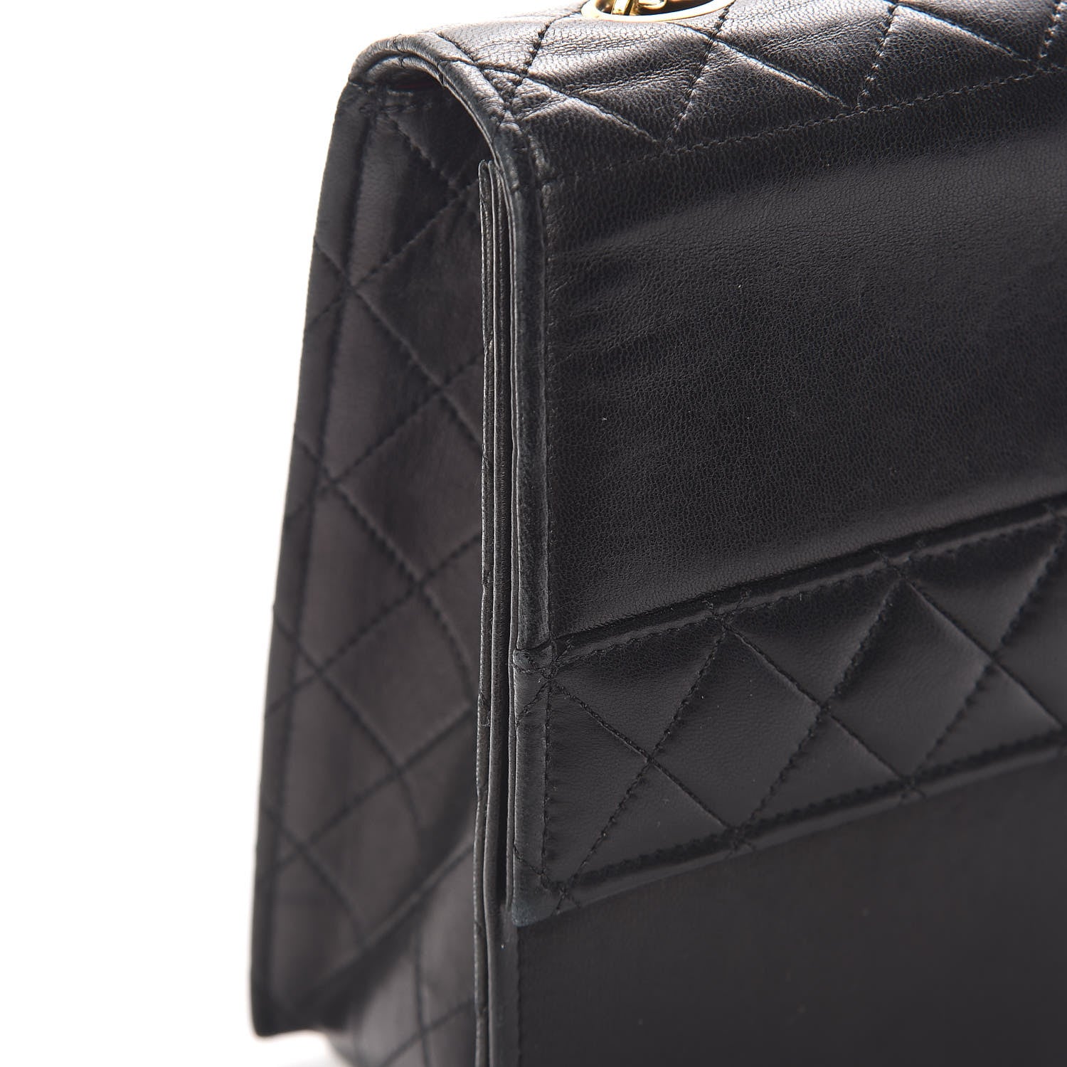 Chanel Lambskin Quilted Shoulder Flap Bag Black 14 of 34