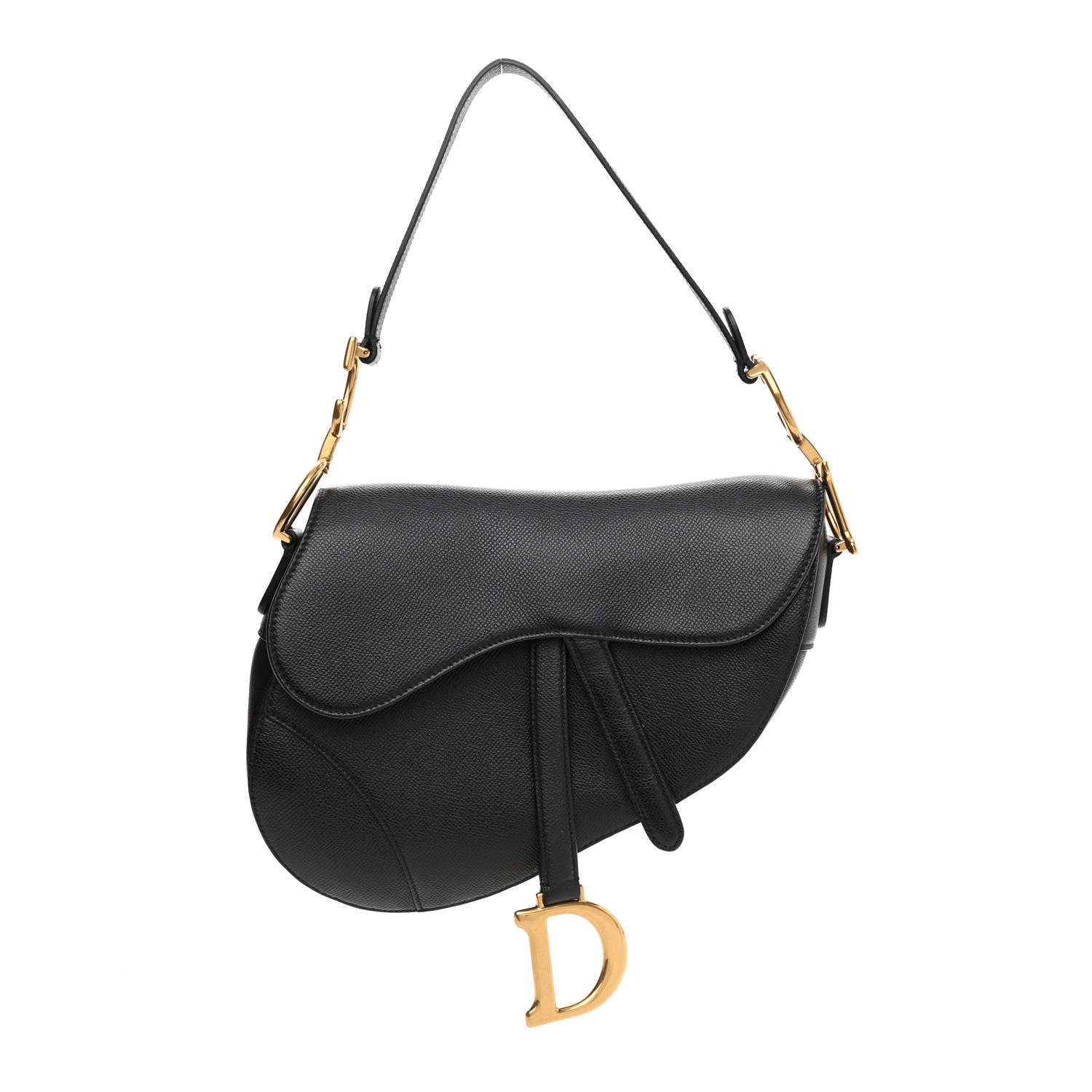 Christian Dior Grained Calfskin Saddle Bag Black 1 of 10