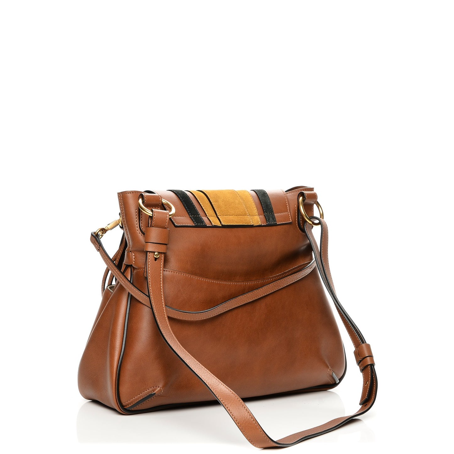 Calfskin Suede Patchwork Medium Lexa Shoulder Bag Tan