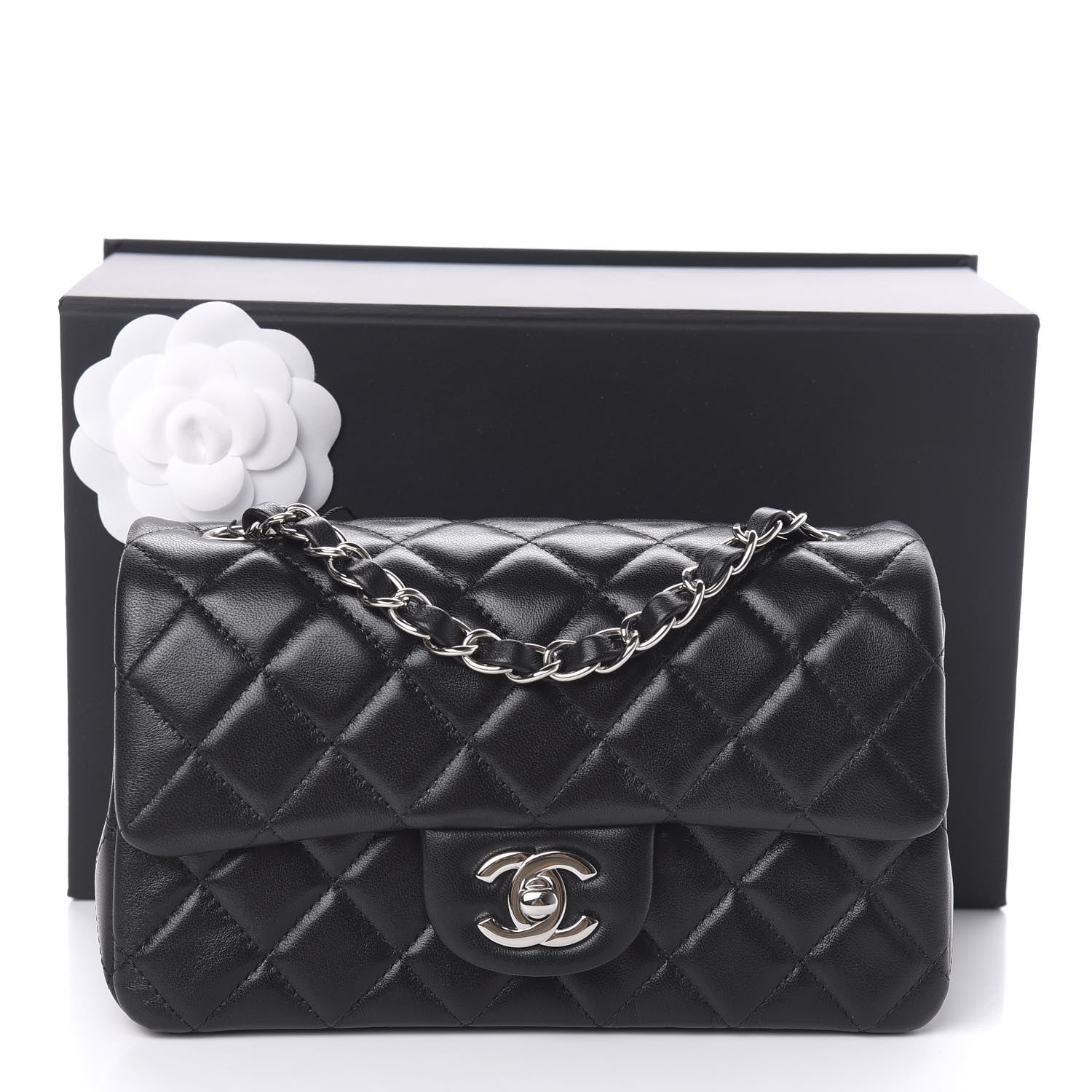 Chanel Lambskin Quilted Mini Rectangular Flap Black 11 of 11