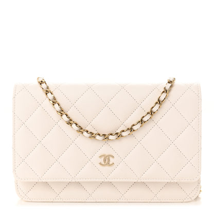 Chanel Caviar Quilted Wallet On Chain WOC White 1 of 12