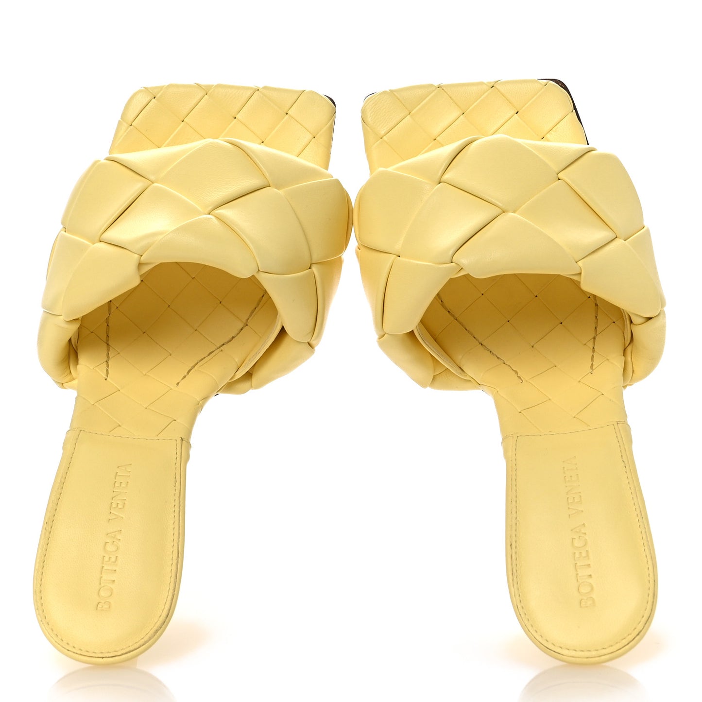 Nappa Maxi Intrecciato Lido 90mm Mule Sandals 37 Lemonade