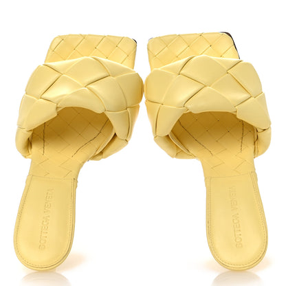 Bottega Veneta Nappa Maxi Intrecciato Lido 90mm Mule Sandals 37 Lemonade 2 of 9