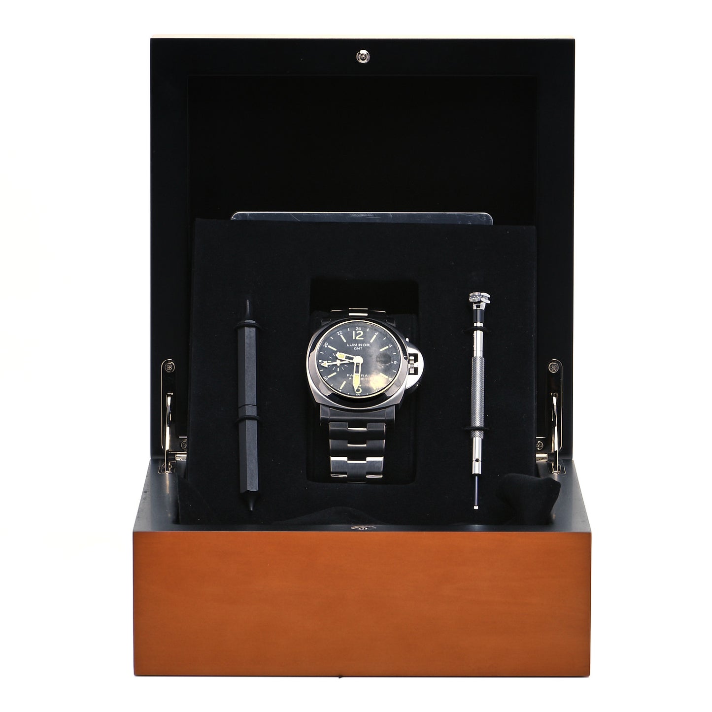 Stainless Steel 44mm Luminor GMT Automatic Watch Black PAM00297