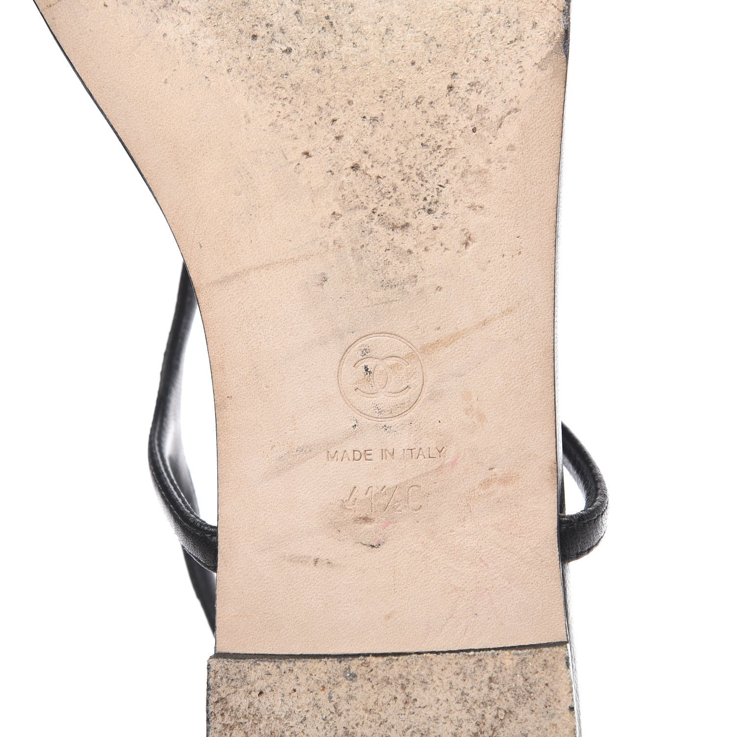 Chanel Lambskin Camellia Thong Sandals 41.5 Black 7 of 8